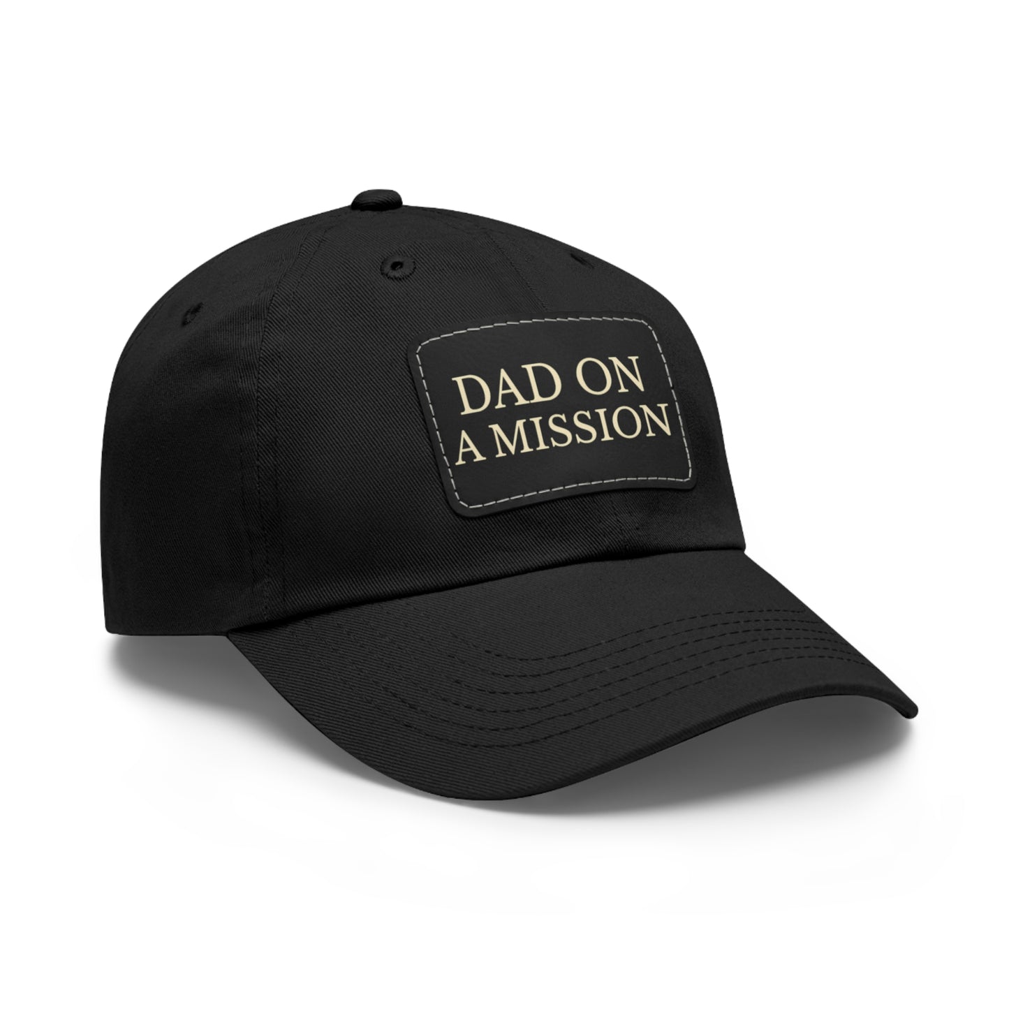 "Dad On A Mission" Dad Hat with Leather Patch